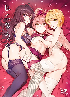 漫画 hasamiuchi, shiki ichinose , mika jougasaki , full color , blowjob  bisexual